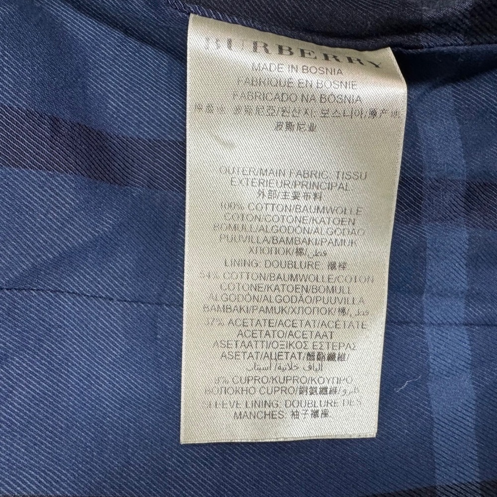 Burberry Brit Womens 2 Blue Asymmetrical Double-Breasted Peacoat Preppy Luxury - Picture 11 of 14